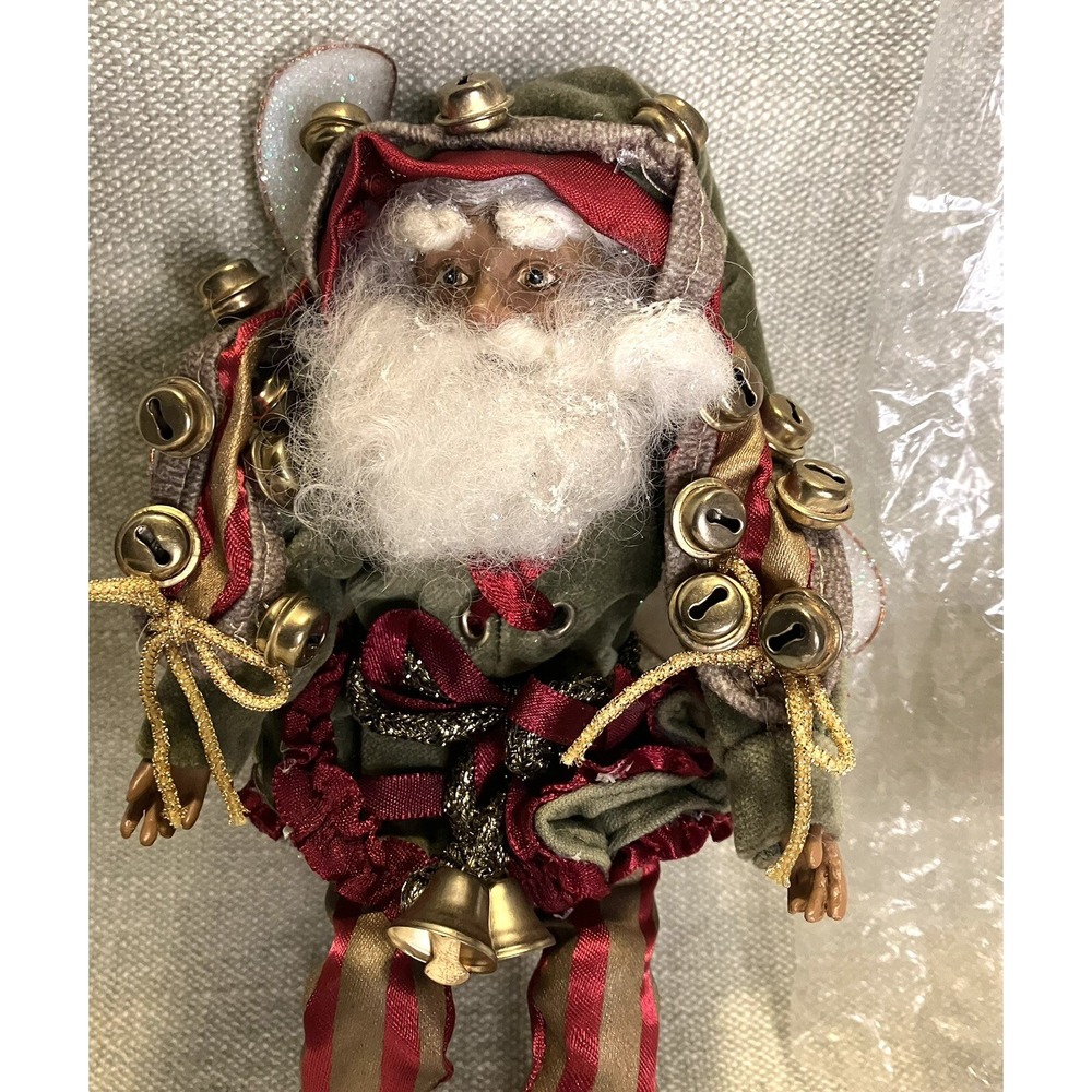Mark Roberts Collection Christmas Elf Fairy Jingle Bell Ornament 9 Inch Black